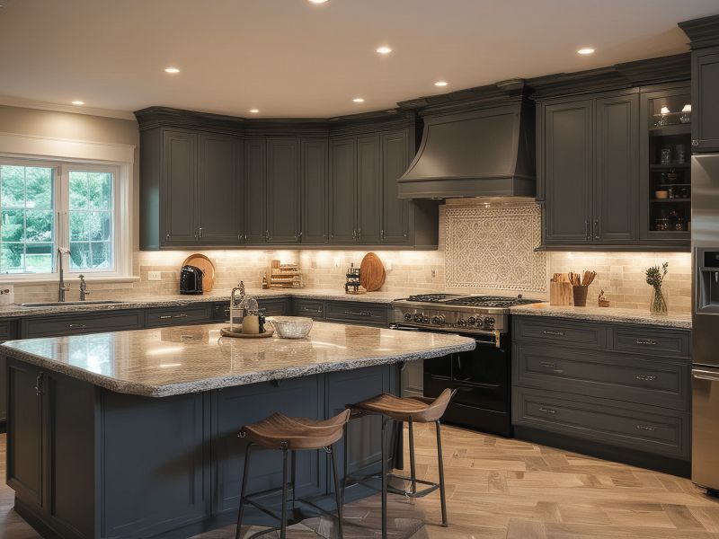 Kitchen designer creating detailed plans and layouts