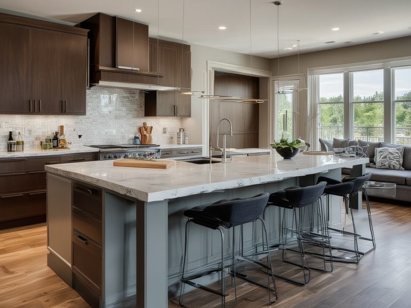 Beautiful modern kitchen with island and custom cabinetry
