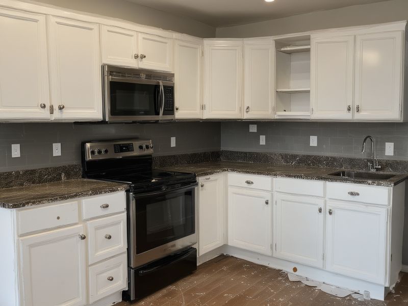 Professional kitchen remodeling work in progress