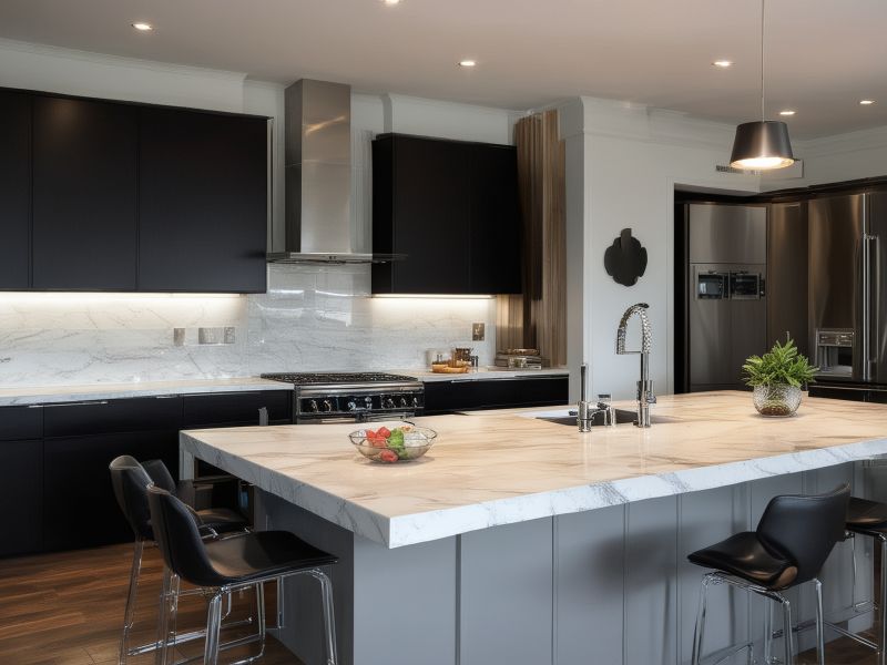 Modern kitchen design consultation with professional designer